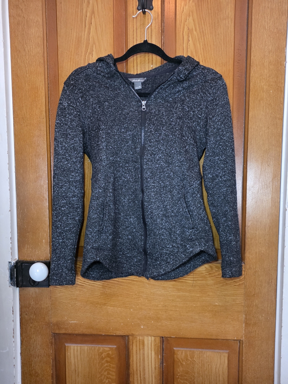 Eddie Bauer Black Heather Full-Zip Hooded Sweatshirt